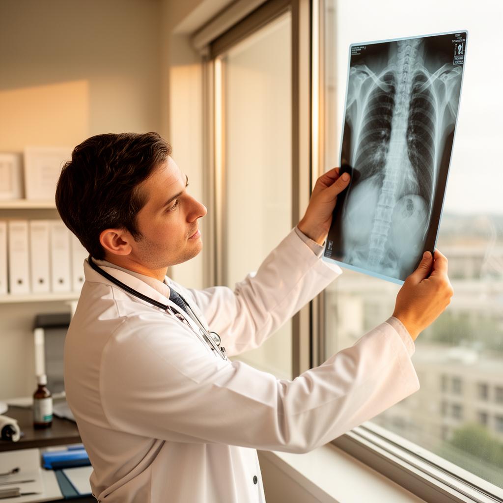 Misión - Médico analizando radiografía